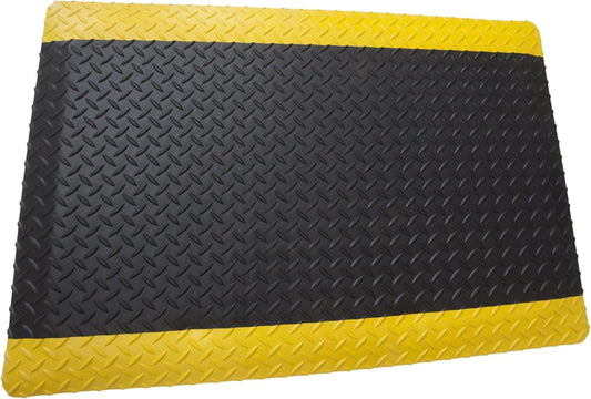 Rhino Mats, American Classic Diamond Anti-Fatigue Mats, Industrial Ergonomic Comfort Standing Mat for Work, Home, Garage, Office, Kitchen or Anywhere (Black/Yellow 9/16" Thick, 4 FT. x 20 FT.)